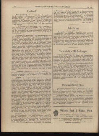 Verordnungs-Blatt für Eisenbahnen und Schiffahrt: Veröffentlichungen in Tarif- und Transport-Angelegenheiten 19030129 Seite: 6