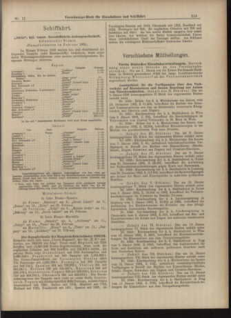 Verordnungs-Blatt für Eisenbahnen und Schiffahrt: Veröffentlichungen in Tarif- und Transport-Angelegenheiten 19030205 Seite: 15