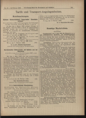 Verordnungs-Blatt für Eisenbahnen und Schiffahrt: Veröffentlichungen in Tarif- und Transport-Angelegenheiten 19030212 Seite: 7