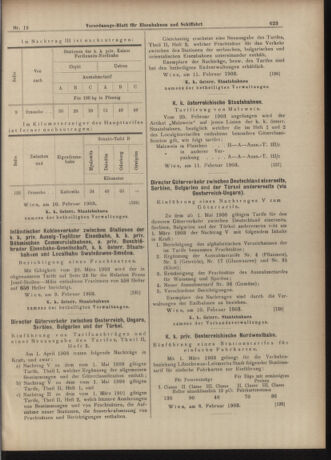 Verordnungs-Blatt für Eisenbahnen und Schiffahrt: Veröffentlichungen in Tarif- und Transport-Angelegenheiten 19030214 Seite: 23