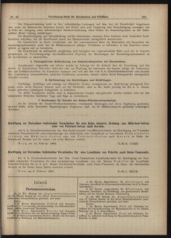 Verordnungs-Blatt für Eisenbahnen und Schiffahrt: Veröffentlichungen in Tarif- und Transport-Angelegenheiten 19030221 Seite: 11