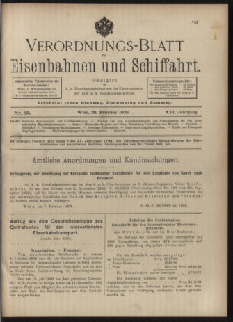 Verordnungs-Blatt für Eisenbahnen und Schiffahrt: Veröffentlichungen in Tarif- und Transport-Angelegenheiten 19030228 Seite: 1