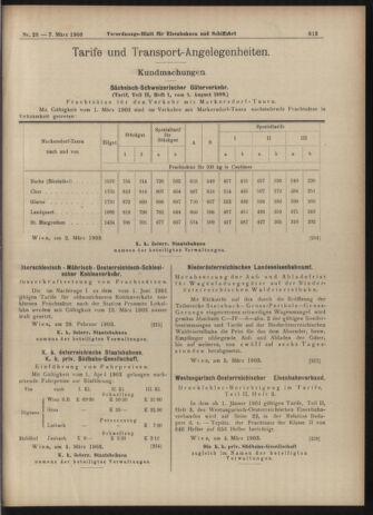 Verordnungs-Blatt für Eisenbahnen und Schiffahrt: Veröffentlichungen in Tarif- und Transport-Angelegenheiten 19030307 Seite: 5