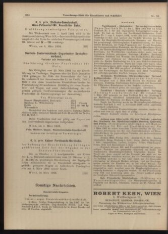 Verordnungs-Blatt für Eisenbahnen und Schiffahrt: Veröffentlichungen in Tarif- und Transport-Angelegenheiten 19030307 Seite: 6