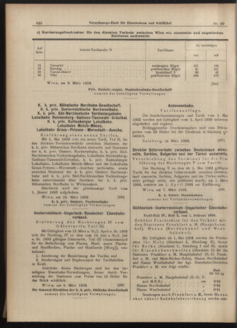 Verordnungs-Blatt für Eisenbahnen und Schiffahrt: Veröffentlichungen in Tarif- und Transport-Angelegenheiten 19030312 Seite: 8