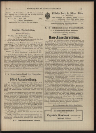 Verordnungs-Blatt für Eisenbahnen und Schiffahrt: Veröffentlichungen in Tarif- und Transport-Angelegenheiten 19030312 Seite: 9