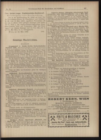 Verordnungs-Blatt für Eisenbahnen und Schiffahrt: Veröffentlichungen in Tarif- und Transport-Angelegenheiten 19030314 Seite: 11