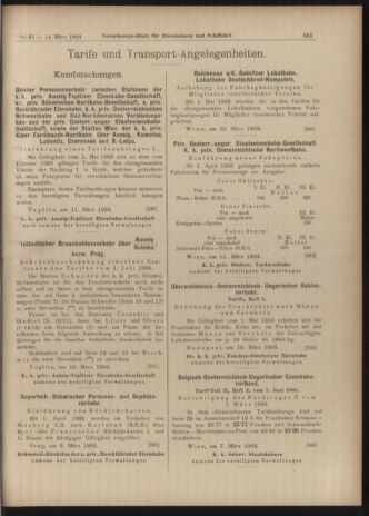 Verordnungs-Blatt für Eisenbahnen und Schiffahrt: Veröffentlichungen in Tarif- und Transport-Angelegenheiten 19030314 Seite: 9