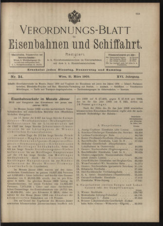 Verordnungs-Blatt für Eisenbahnen und Schiffahrt: Veröffentlichungen in Tarif- und Transport-Angelegenheiten 19030321 Seite: 1