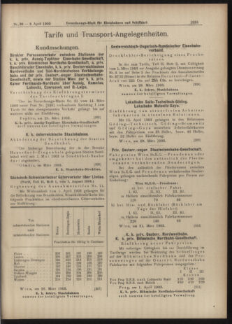 Verordnungs-Blatt für Eisenbahnen und Schiffahrt: Veröffentlichungen in Tarif- und Transport-Angelegenheiten 19030402 Seite: 15