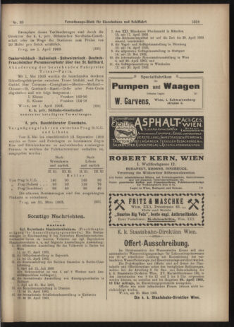 Verordnungs-Blatt für Eisenbahnen und Schiffahrt: Veröffentlichungen in Tarif- und Transport-Angelegenheiten 19030404 Seite: 15