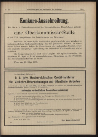 Verordnungs-Blatt für Eisenbahnen und Schiffahrt: Veröffentlichungen in Tarif- und Transport-Angelegenheiten 19030404 Seite: 17