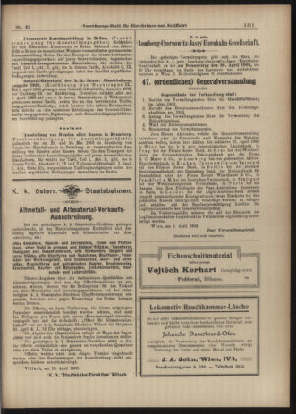 Verordnungs-Blatt für Eisenbahnen und Schiffahrt: Veröffentlichungen in Tarif- und Transport-Angelegenheiten 19030411 Seite: 11