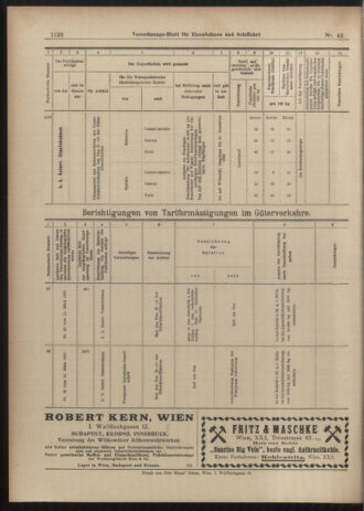 Verordnungs-Blatt für Eisenbahnen und Schiffahrt: Veröffentlichungen in Tarif- und Transport-Angelegenheiten 19030411 Seite: 20