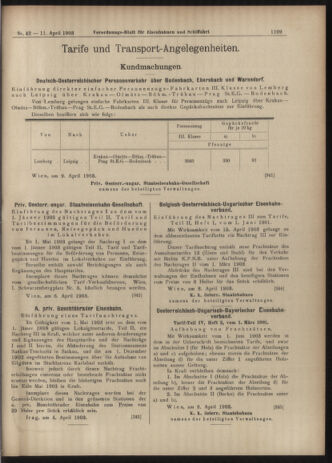 Verordnungs-Blatt für Eisenbahnen und Schiffahrt: Veröffentlichungen in Tarif- und Transport-Angelegenheiten 19030411 Seite: 9