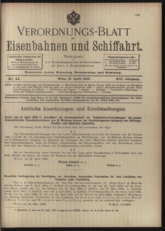 Verordnungs-Blatt für Eisenbahnen und Schiffahrt: Veröffentlichungen in Tarif- und Transport-Angelegenheiten