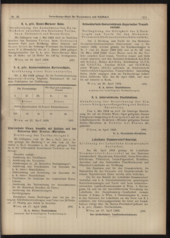 Verordnungs-Blatt für Eisenbahnen und Schiffahrt: Veröffentlichungen in Tarif- und Transport-Angelegenheiten 19030423 Seite: 19