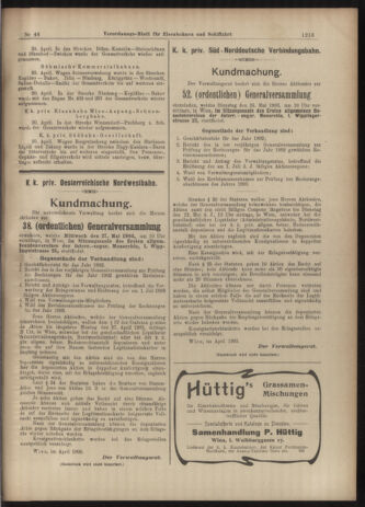 Verordnungs-Blatt für Eisenbahnen und Schiffahrt: Veröffentlichungen in Tarif- und Transport-Angelegenheiten 19030423 Seite: 21