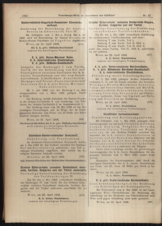 Verordnungs-Blatt für Eisenbahnen und Schiffahrt: Veröffentlichungen in Tarif- und Transport-Angelegenheiten 19030425 Seite: 8