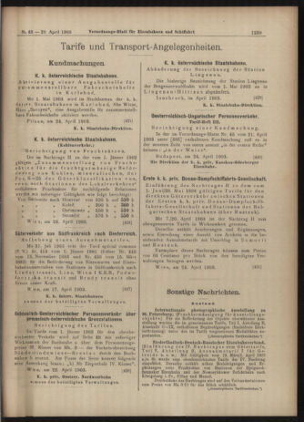 Verordnungs-Blatt für Eisenbahnen und Schiffahrt: Veröffentlichungen in Tarif- und Transport-Angelegenheiten 19030428 Seite: 7