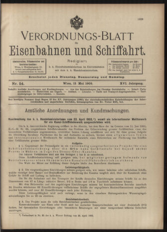 Verordnungs-Blatt für Eisenbahnen und Schiffahrt: Veröffentlichungen in Tarif- und Transport-Angelegenheiten 19030512 Seite: 1