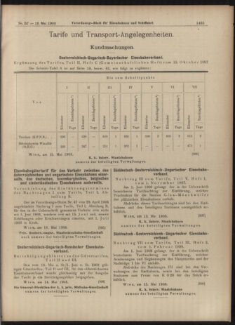 Verordnungs-Blatt für Eisenbahnen und Schiffahrt: Veröffentlichungen in Tarif- und Transport-Angelegenheiten 19030519 Seite: 13