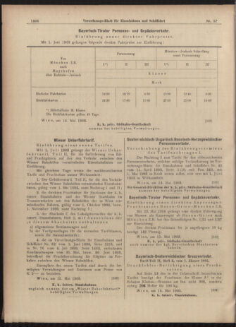 Verordnungs-Blatt für Eisenbahnen und Schiffahrt: Veröffentlichungen in Tarif- und Transport-Angelegenheiten 19030519 Seite: 14