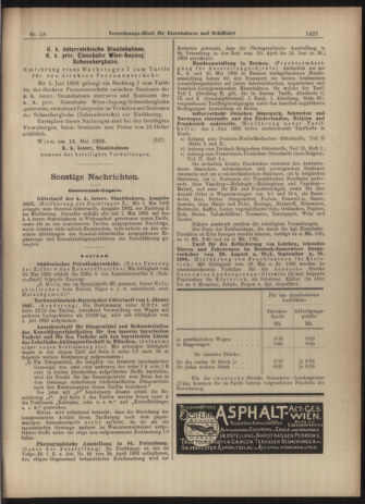 Verordnungs-Blatt für Eisenbahnen und Schiffahrt: Veröffentlichungen in Tarif- und Transport-Angelegenheiten 19030521 Seite: 11