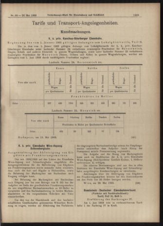 Verordnungs-Blatt für Eisenbahnen und Schiffahrt: Veröffentlichungen in Tarif- und Transport-Angelegenheiten 19030526 Seite: 5