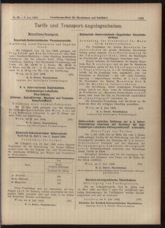 Verordnungs-Blatt für Eisenbahnen und Schiffahrt: Veröffentlichungen in Tarif- und Transport-Angelegenheiten 19030609 Seite: 7