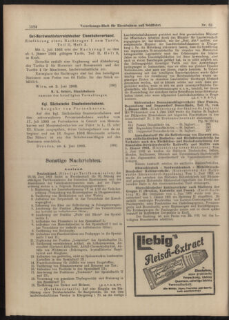 Verordnungs-Blatt für Eisenbahnen und Schiffahrt: Veröffentlichungen in Tarif- und Transport-Angelegenheiten 19030609 Seite: 8