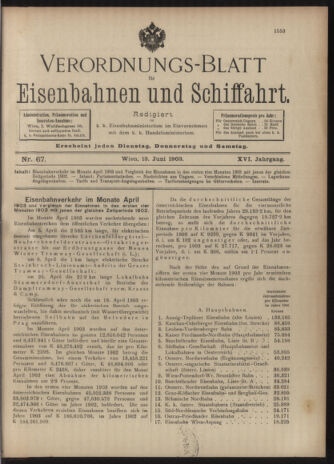 Verordnungs-Blatt für Eisenbahnen und Schiffahrt: Veröffentlichungen in Tarif- und Transport-Angelegenheiten 19030613 Seite: 1