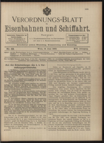 Verordnungs-Blatt für Eisenbahnen und Schiffahrt: Veröffentlichungen in Tarif- und Transport-Angelegenheiten 19030618 Seite: 1