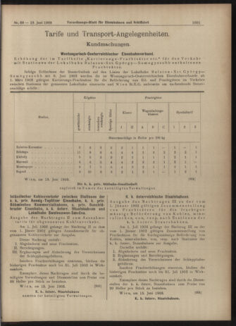 Verordnungs-Blatt für Eisenbahnen und Schiffahrt: Veröffentlichungen in Tarif- und Transport-Angelegenheiten 19030618 Seite: 9