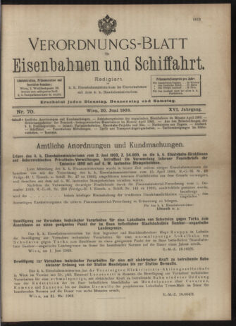 Verordnungs-Blatt für Eisenbahnen und Schiffahrt: Veröffentlichungen in Tarif- und Transport-Angelegenheiten