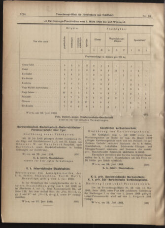 Verordnungs-Blatt für Eisenbahnen und Schiffahrt: Veröffentlichungen in Tarif- und Transport-Angelegenheiten 19030627 Seite: 20