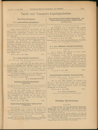 Verordnungs-Blatt für Eisenbahnen und Schiffahrt: Veröffentlichungen in Tarif- und Transport-Angelegenheiten 19030707 Seite: 9