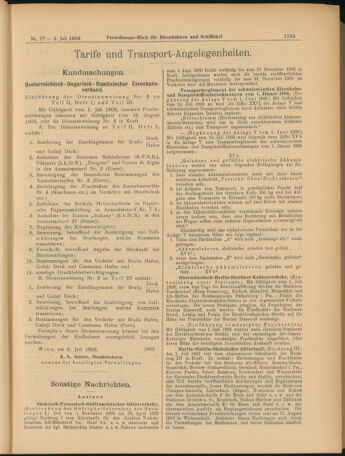 Verordnungs-Blatt für Eisenbahnen und Schiffahrt: Veröffentlichungen in Tarif- und Transport-Angelegenheiten 19030709 Seite: 5