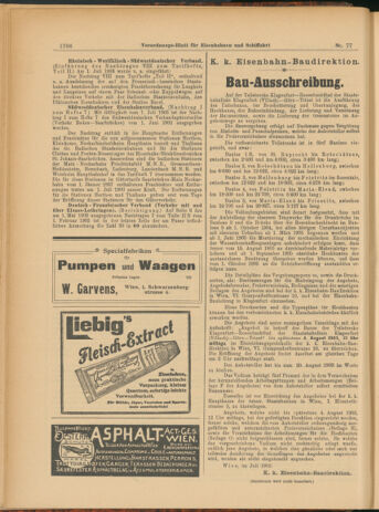 Verordnungs-Blatt für Eisenbahnen und Schiffahrt: Veröffentlichungen in Tarif- und Transport-Angelegenheiten 19030709 Seite: 6