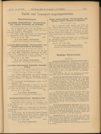 Verordnungs-Blatt für Eisenbahnen und Schiffahrt: Veröffentlichungen in Tarif- und Transport-Angelegenheiten 19030711 Seite: 5