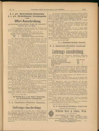 Verordnungs-Blatt für Eisenbahnen und Schiffahrt: Veröffentlichungen in Tarif- und Transport-Angelegenheiten 19030714 Seite: 13