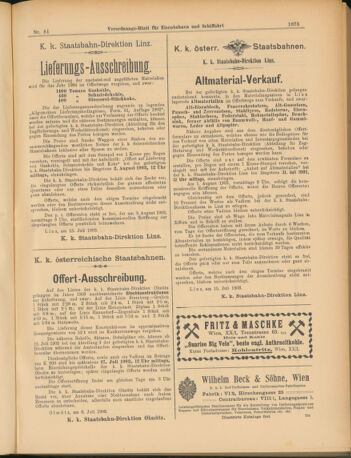 Verordnungs-Blatt für Eisenbahnen und Schiffahrt: Veröffentlichungen in Tarif- und Transport-Angelegenheiten 19030718 Seite: 17