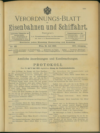 Verordnungs-Blatt für Eisenbahnen und Schiffahrt: Veröffentlichungen in Tarif- und Transport-Angelegenheiten