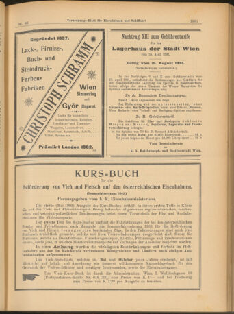 Verordnungs-Blatt für Eisenbahnen und Schiffahrt: Veröffentlichungen in Tarif- und Transport-Angelegenheiten 19030804 Seite: 9