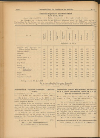 Verordnungs-Blatt für Eisenbahnen und Schiffahrt: Veröffentlichungen in Tarif- und Transport-Angelegenheiten 19030806 Seite: 6