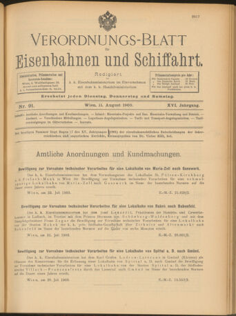 Verordnungs-Blatt für Eisenbahnen und Schiffahrt: Veröffentlichungen in Tarif- und Transport-Angelegenheiten 19030811 Seite: 1