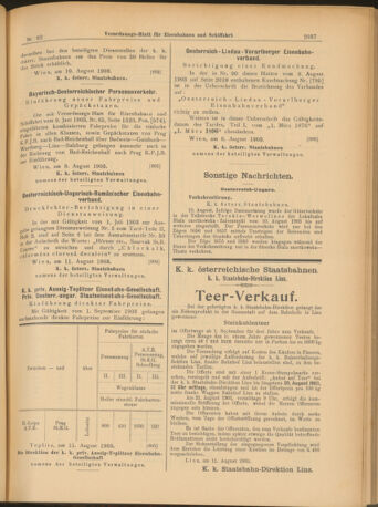 Verordnungs-Blatt für Eisenbahnen und Schiffahrt: Veröffentlichungen in Tarif- und Transport-Angelegenheiten 19030813 Seite: 9