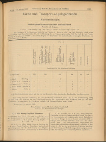 Verordnungs-Blatt für Eisenbahnen und Schiffahrt: Veröffentlichungen in Tarif- und Transport-Angelegenheiten 19030815 Seite: 11