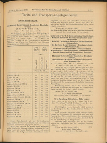 Verordnungs-Blatt für Eisenbahnen und Schiffahrt: Veröffentlichungen in Tarif- und Transport-Angelegenheiten 19030822 Seite: 11