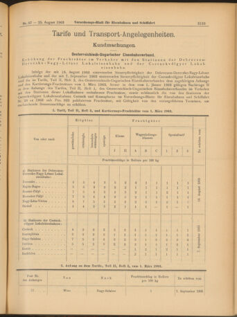 Verordnungs-Blatt für Eisenbahnen und Schiffahrt: Veröffentlichungen in Tarif- und Transport-Angelegenheiten 19030825 Seite: 5